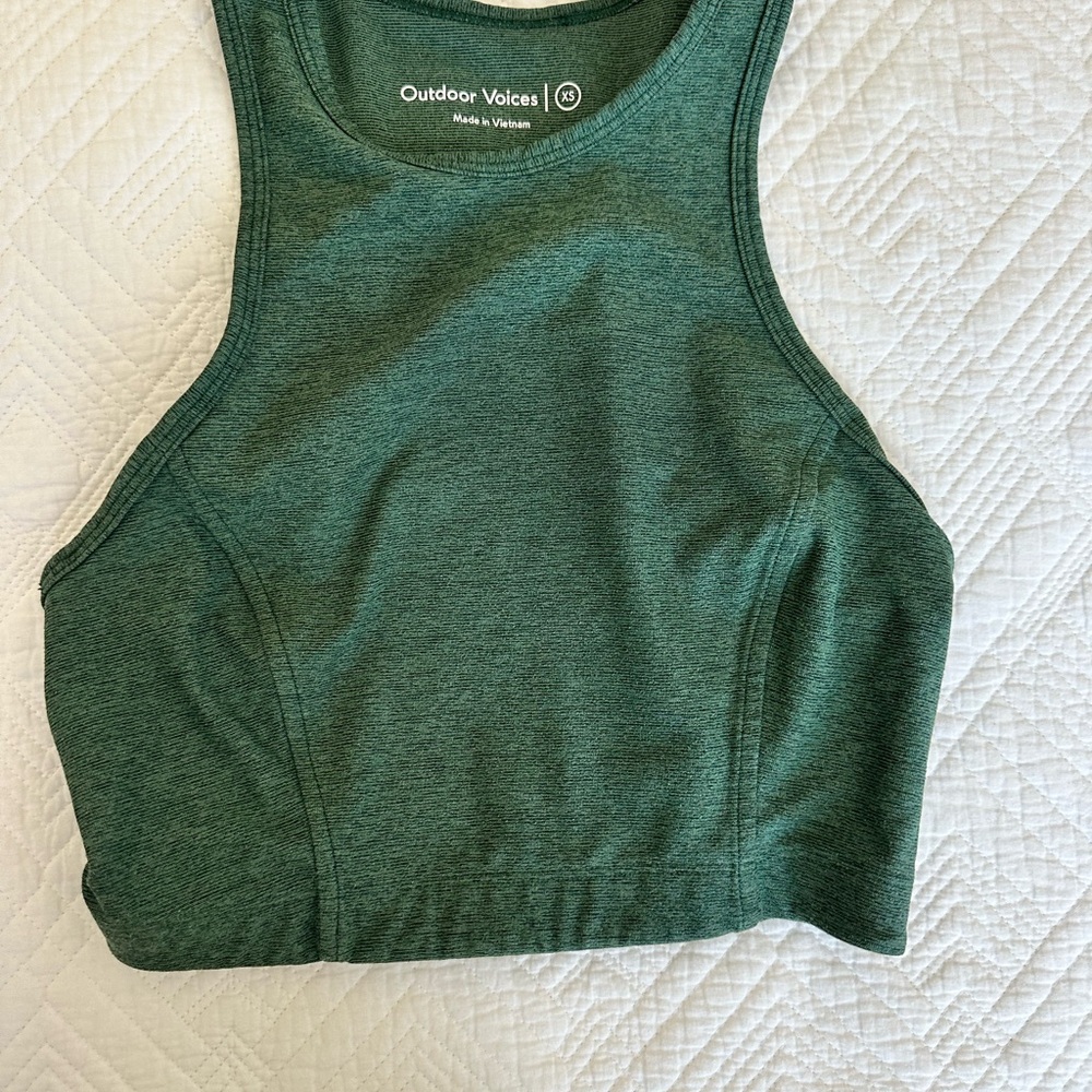 Outdoor Voices Heathered Green Athletic Tank